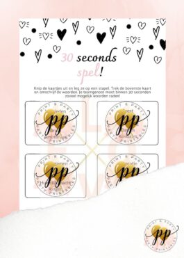 Vrijgezellen – 30 seconds spel – I love you