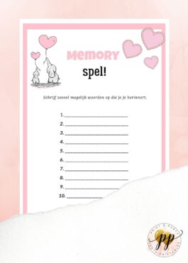 Baby – Memory spel – Olifant