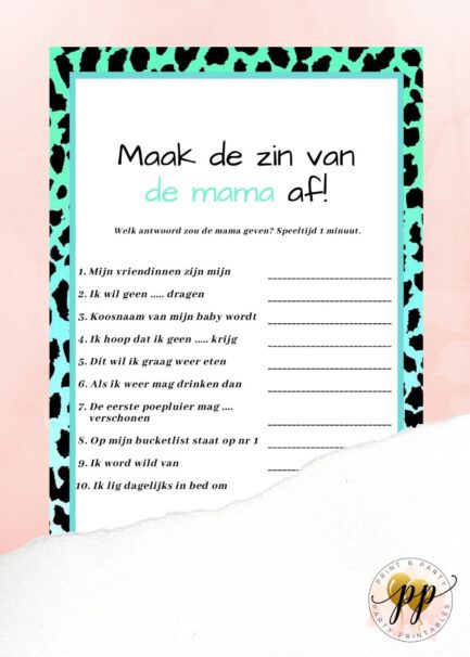 Baby - Maak de zin van de mama af - Leopard