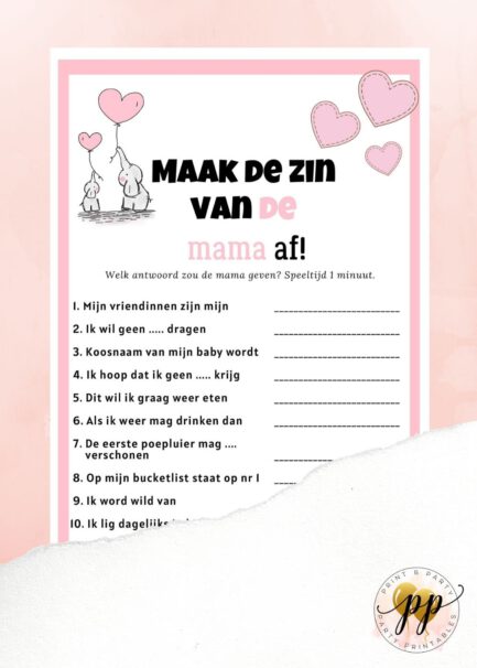 Baby - Maak de zin van de mama af - Olifant