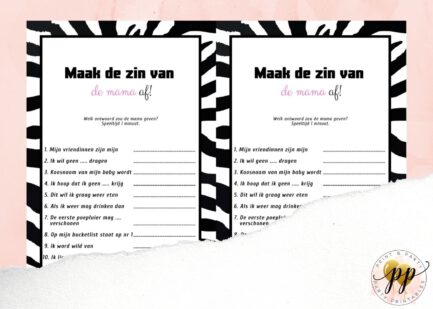 Baby - Maak de zin van de mama af - Zebra - Afbeelding 2