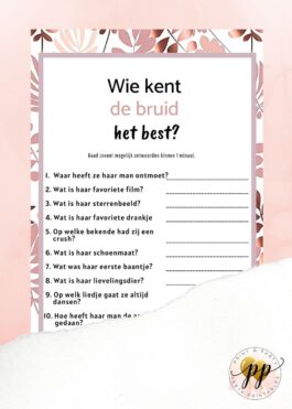 Vrijgezellen – Wie kent de bruid het best? – Rose Gold