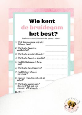 Vrijgezellen – Wie kent de bruidegom het best? – Stripes