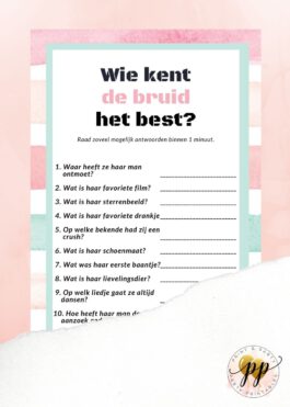 Vrijgezellen – Wie kent de bruid het best? – Stripes