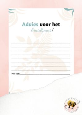 Vrijgezellen – Advies voor het bruidspaar – Blossem