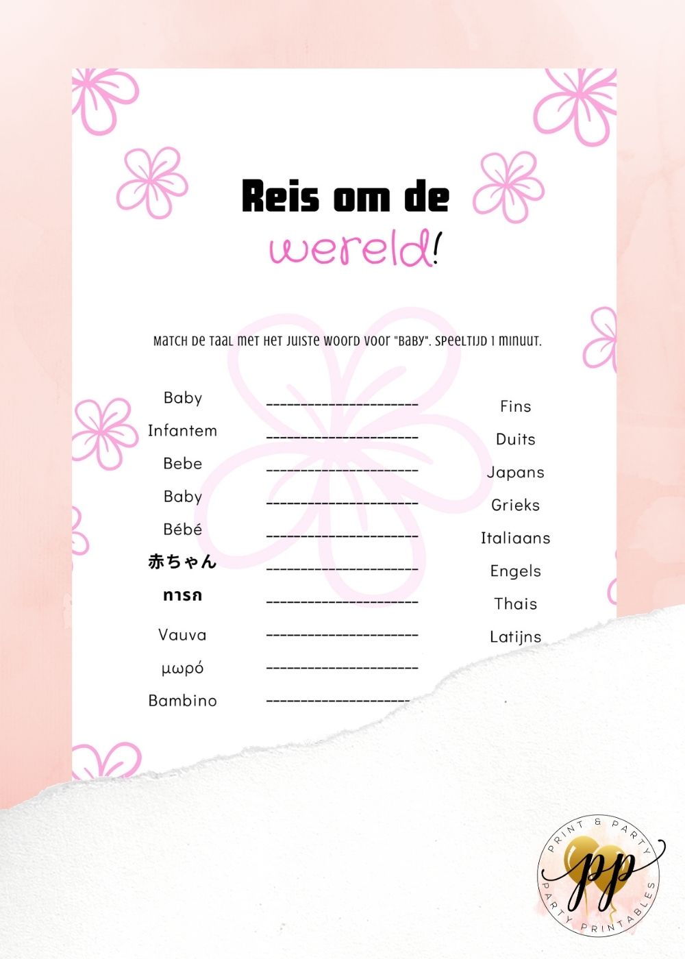 Baby - Reis om de wereld - Bloem