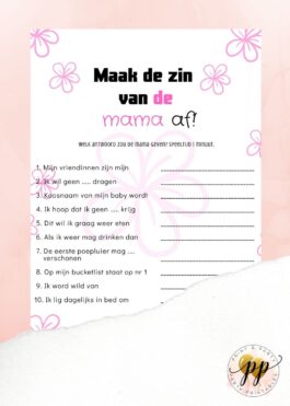 Baby – Maak de zin van de mama af – Bloem