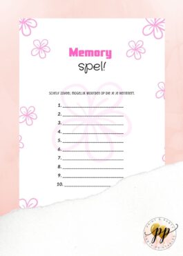 Baby – Memory spel – Bloem