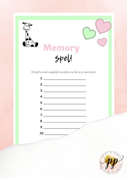 Baby - Memory spel - Giraffe