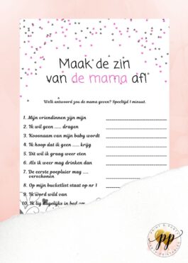 Baby – Maak de zin van de mama af – Love