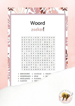 Baby – Woordzoeker – Rose Gold