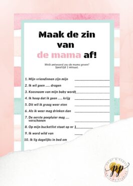 Baby – Maak de zin van de mama af – Stripes