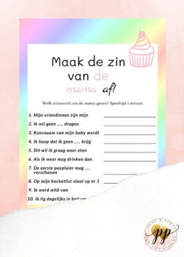 Baby – Maak de zin van de mama af – Sweet