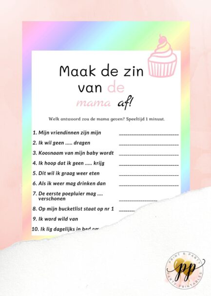 Baby - Maak de zin van de mama af - Sweet