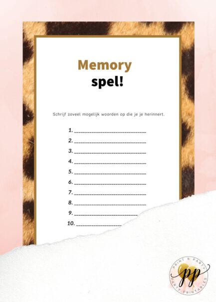 Baby - Memory spel -Tiger