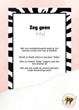 Baby – Zeg geen baby – Zebra