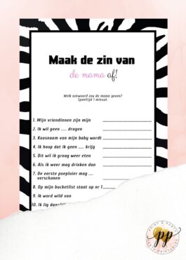 Baby – Maak de zin van de mama af – Zebra