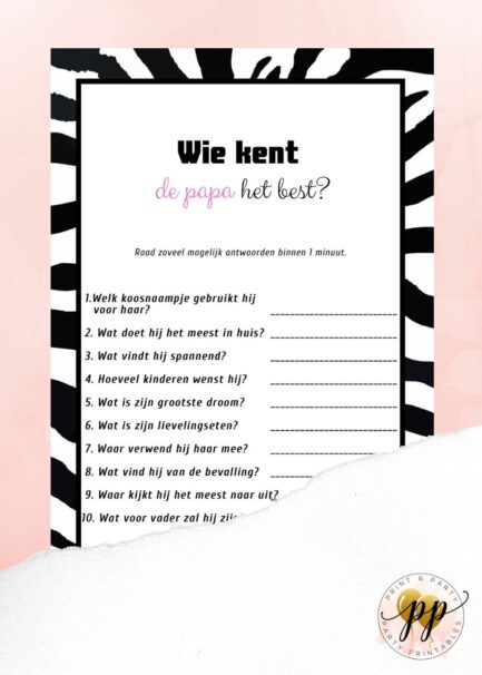 Baby - Wie kent de papa het best? - Zebra