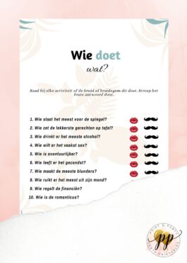 Vrijgezellen – Wie doet wat? – Blossem