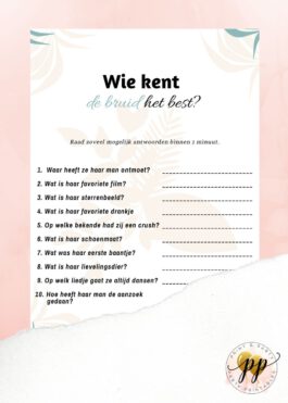 Vrijgezellen – Wie kent de bruid het best? – Blossem