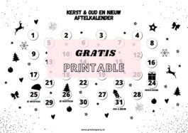 Gratis printable – Kerst & Oud en Nieuw aftelkalender