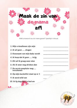 Baby – Maak de zin van de mama af – Flowers