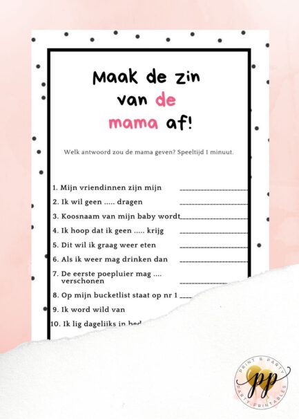 Baby - Maak de zin van de mama af - Baby Elements