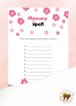 Baby – Memory spel -Flowers