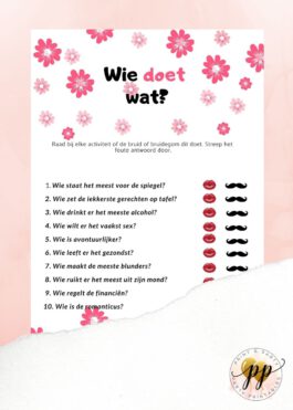 Vrijgezellen – Wie doet wat? – Flowers