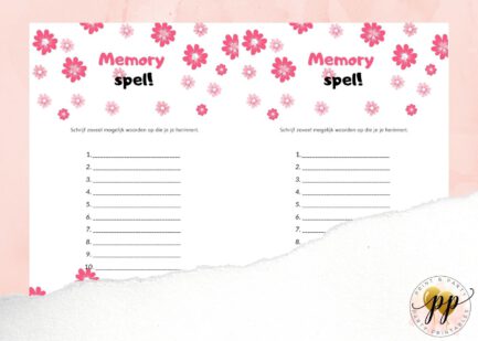 Baby - Memory spel -Flowers - Afbeelding 2