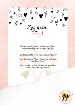 Baby – Zeg geen baby – I love you