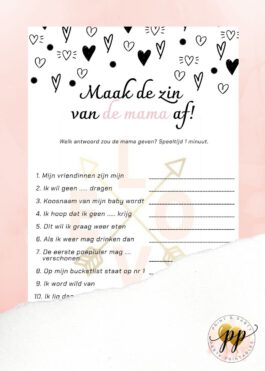 Baby – Maak de zin van de mama af – I love you