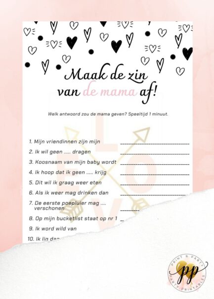 Baby - Maak de zin van de mama af - I love you