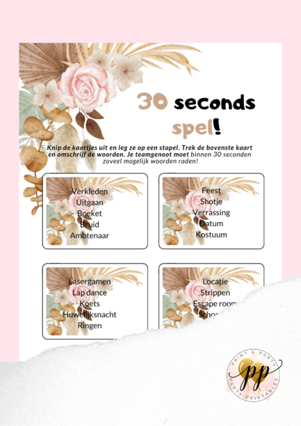 Vrijgezellen - 30 seconds spel - Boho