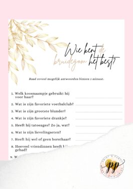 Vrijgezellen – Wie kent de bruidegom het best? – Wedding Elements