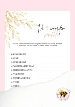 Vrijgezellen – De 10 woorden Scrabble – Wedding Elements