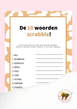 Baby – De 10 woorden Scrabble – Tiger