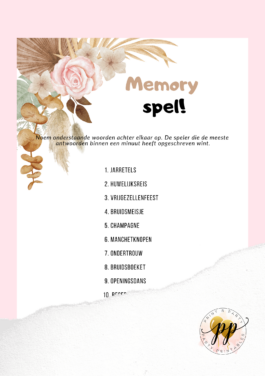 Vrijgezellen – Memory spel – Boho