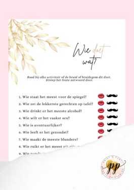 Vrijgezellen – Wie doet wat? – Wedding Elements