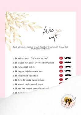 Vrijgezellen – Wie zei wat? – Wedding Elements