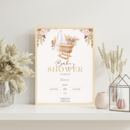 Baby – Uitnodiging – Boho