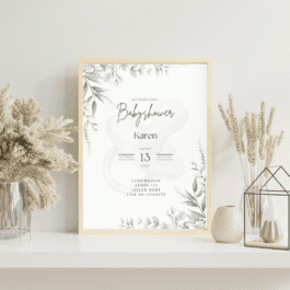 Baby Aanpasbare Uitnodiging – Blad