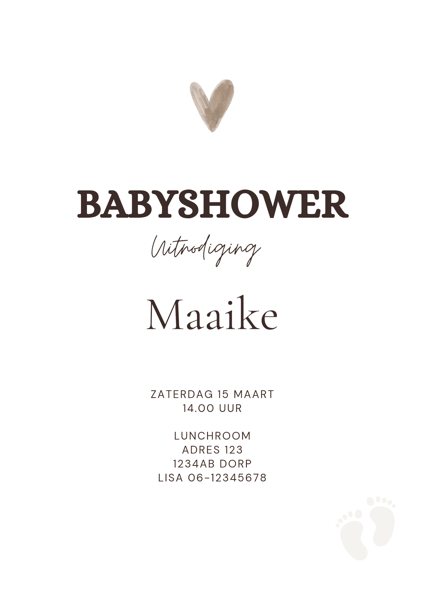 Baby Aanpasbare Uitnodiging - Zacht - Afbeelding 3