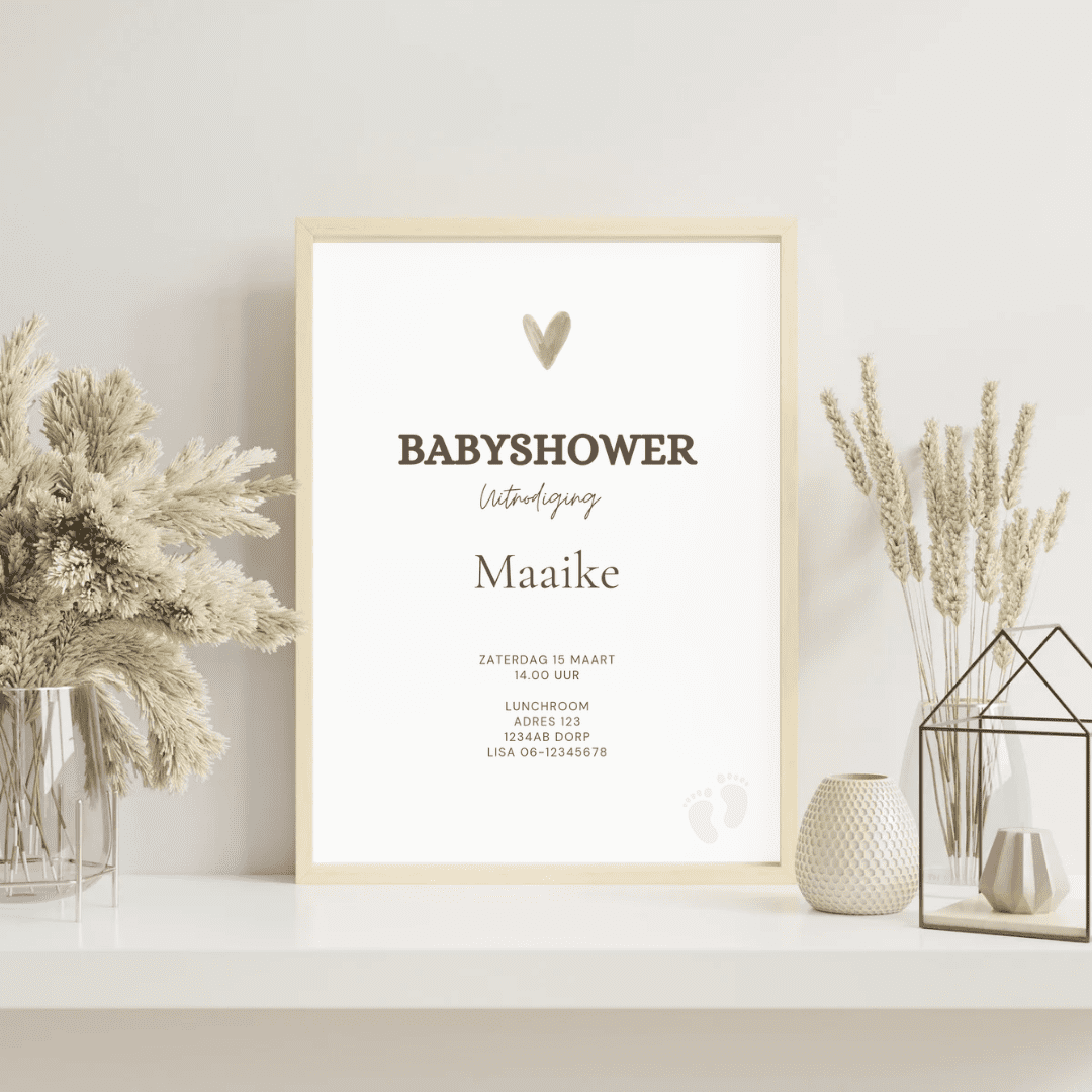 Baby Aanpasbare Uitnodiging - Zacht