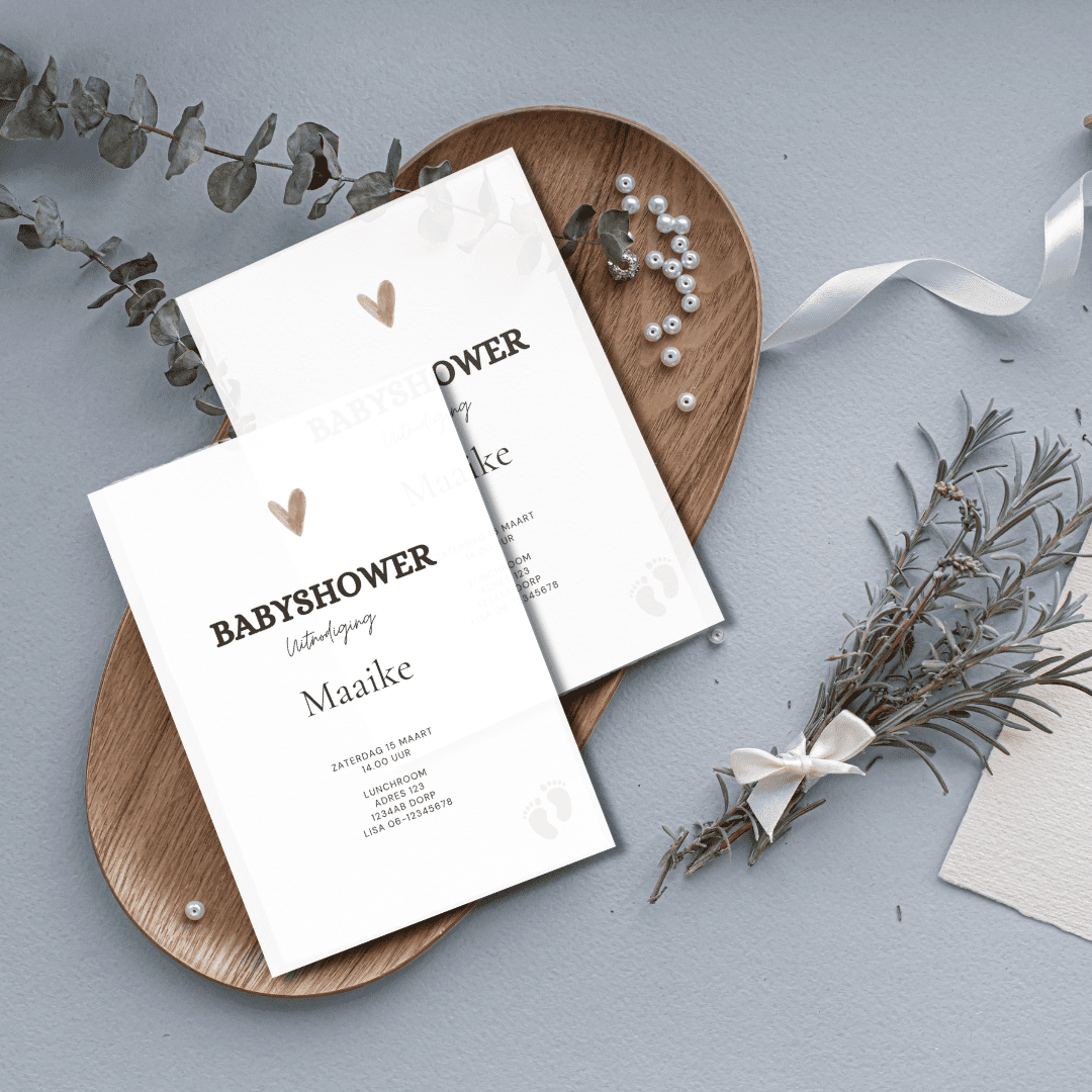 Baby Aanpasbare Uitnodiging - Zacht - Afbeelding 2